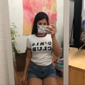 Girls club ringer tee